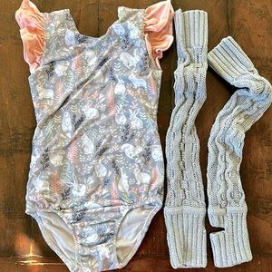 Custom Girls Bunny Leo & Ivivva leg warmers set